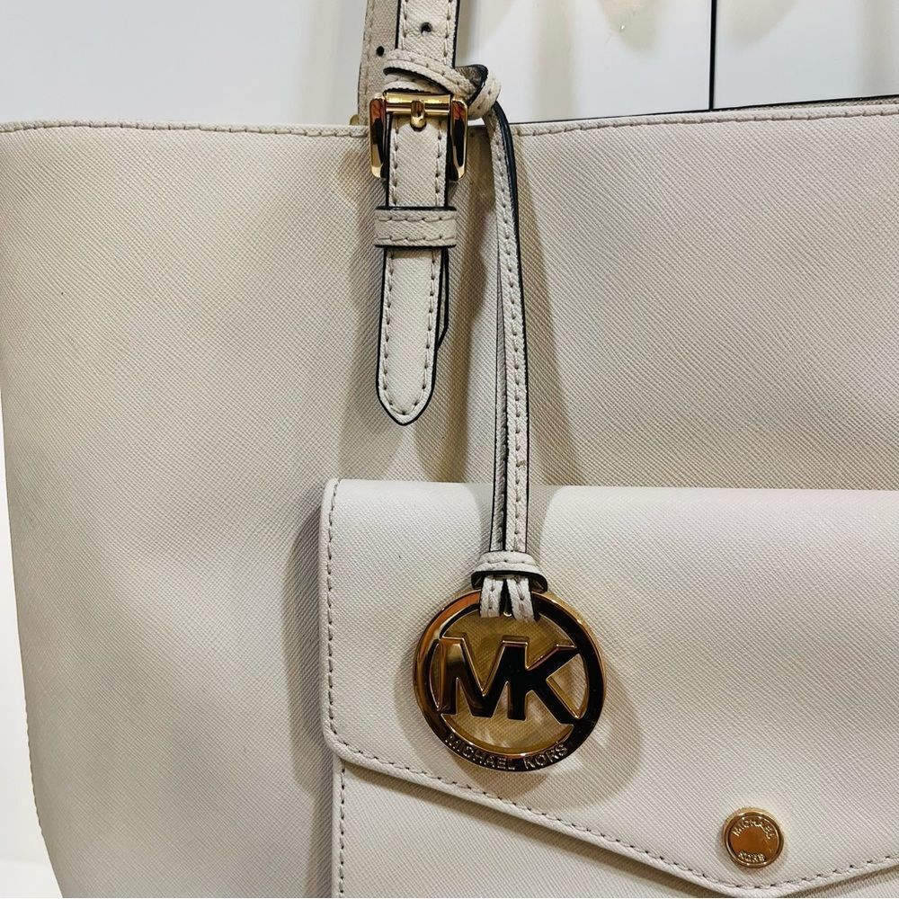 Michael Kors Ivory Tote with Gold Accents